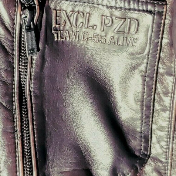 POINT ZERO Leather Jacket Gold Edition XL Brown - Picture 3 of 8
